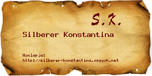 Silberer Konstantina névjegykártya